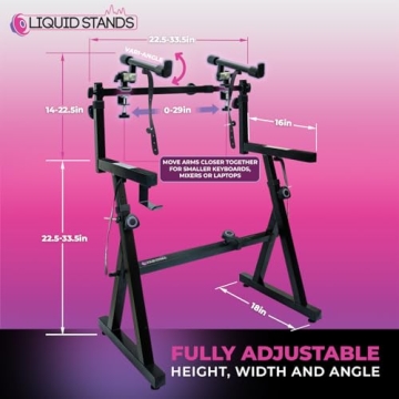 Liquid Stands Dual Piano Keyboard Stand - Adjustable & Sturdy