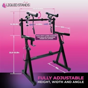 Liquid Stands Dual Piano Keyboard Stand - Adjustable & Sturdy