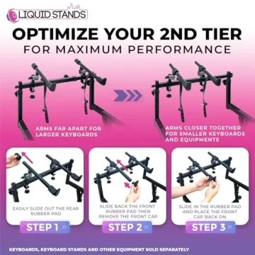 Liquid Stands Dual Piano Keyboard Stand - Adjustable & Sturdy