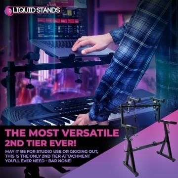 Liquid Stands Dual Piano Keyboard Stand - Adjustable & Sturdy