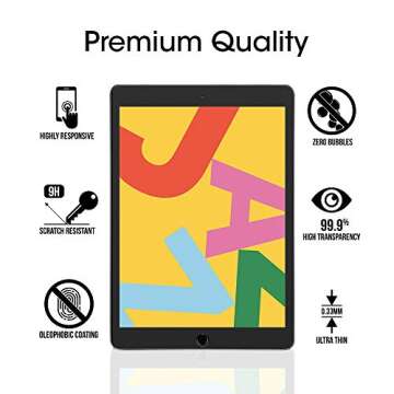 amFilm iPad 10.2" Glass Screen Protector - 2 Pack