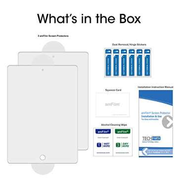 amFilm iPad 10.2" Glass Screen Protector - 2 Pack