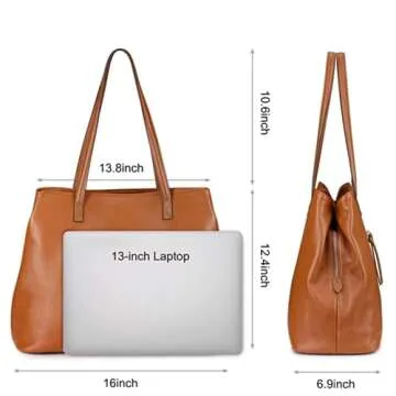 S-ZONE Leather Tote Bag for Women – Stylish & Spacious