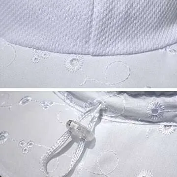 Adjustable Lace Embroidery Sun Hat for Baby Girls