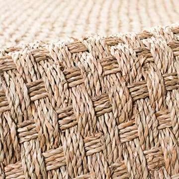 SAFAVIEH Natural Fiber Collection Runner Rug - 2'6" x 6', Natural & Dark Grey, Border Basketweave Seagrass Design, Easy Care, Ideal for High Traffic Areas in Living Room, Bedroom (NF114Q)