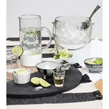 Mud Pie Hand-Painted 50 1/2 oz Glass Pitcher for Entertaining