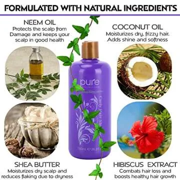 Curly Hair Shampoo and Conditioner Set - Increase Hydration & Gloss, Repair & Strengthen for Smooth, Bouncy Curls. Sulfate & Paraben Free with Leave-in Conditioner