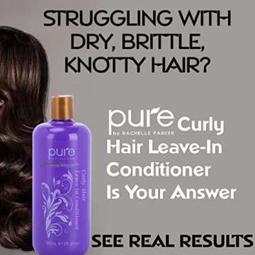 Curly Hair Shampoo and Conditioner Set - Increase Hydration & Gloss, Repair & Strengthen for Smooth, Bouncy Curls. Sulfate & Paraben Free with Leave-in Conditioner