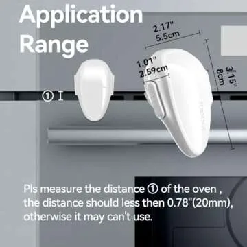 EUDEMON 1 Pack Childproof Oven Door Lock, Oven Front Lock Easy to Install & Heat-Resistant Material no Tools Need or Drill (White)(ONLY for Flat Surface)