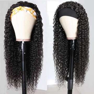 Bellarayine Headband Wig Deep Wave Human Hair Wigs Deep Wave None Lace Front Wigs Human Hair for Bla...