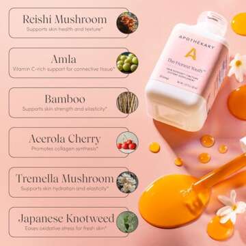Apothékary The Honest Youth, Collagen Support Liquid Tincture, 100% Herbal Skin Health Tincture, Sugar Free, Vegan - 30 Servings - 1.22 fl oz