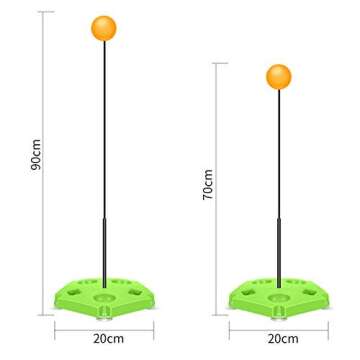 Gayrrnel Table Tennis Trainer, Movable Ping Pong Balls Paddles Set - Training Elastic Soft Shaft Equipment Trainer for Self-Training, Leisure, Decompression, Kid Indoor Outdoor Play