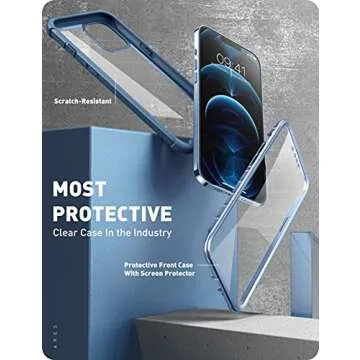 i-Blason Transparent Case for iPhone 13 Pro Max (6.7 Inch) Bumper Case 360 Degree Mobile Phone Case Robust Protective Cover [Ares] with Screen Protector 2021 Myth