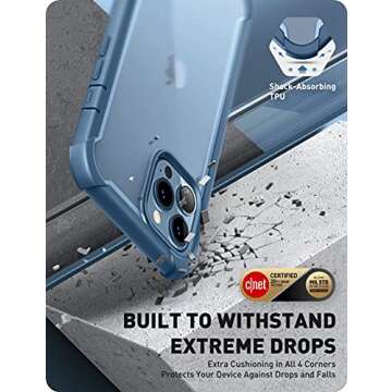 i-Blason Transparent Case for iPhone 13 Pro Max (6.7 Inch) Bumper Case 360 Degree Mobile Phone Case Robust Protective Cover [Ares] with Screen Protector 2021 Myth