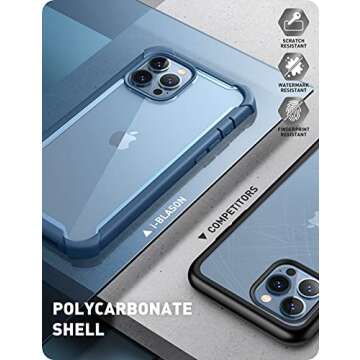 i-Blason Transparent Case for iPhone 13 Pro Max (6.7 Inch) Bumper Case 360 Degree Mobile Phone Case Robust Protective Cover [Ares] with Screen Protector 2021 Myth