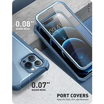 i-Blason Transparent Case for iPhone 13 Pro Max (6.7 Inch) Bumper Case 360 Degree Mobile Phone Case Robust Protective Cover [Ares] with Screen Protector 2021 Myth