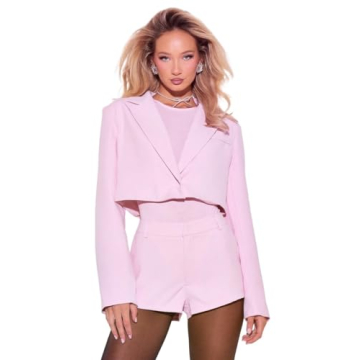 Chic Work Blazers for Women - Pink Cropped Blazer, Small Size