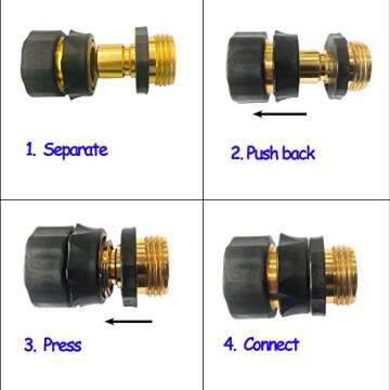 HQMPC Garden Hose Connector Set - Quick Connect Fittings