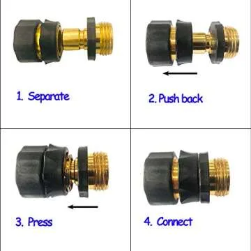 HQMPC Garden Hose Connector Set - Quick Connect Fittings