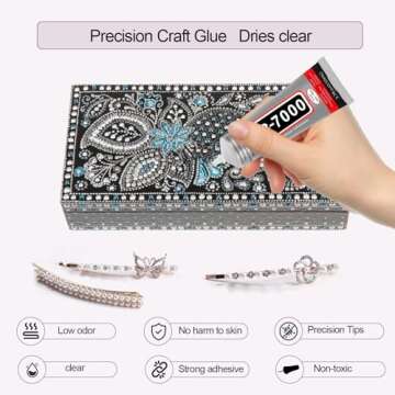 4 PCS 110ml B7000 Glue Clear with Precision Tip, Rhinestones Glue, Craft Glue, Shoe Glue, Fabric Glu...