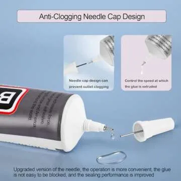 4 PCS 110ml B7000 Glue Clear with Precision Tip, Rhinestones Glue, Craft Glue, Shoe Glue, Fabric Glue, Jewelry Glue for Rhinestone Crafts Fabric Shoes Jewelry Making DIY Craft Makeup Nail Art Glass