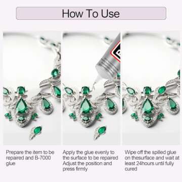 4 PCS 110ml B7000 Glue Clear with Precision Tip, Rhinestones Glue, Craft Glue, Shoe Glue, Fabric Glue, Jewelry Glue for Rhinestone Crafts Fabric Shoes Jewelry Making DIY Craft Makeup Nail Art Glass