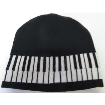 Stylish Piano Beanie & Glove Set for Music Lovers