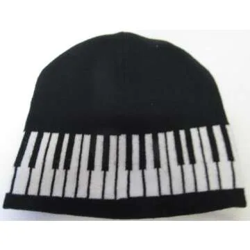 Stylish Piano Beanie & Glove Set for Music Lovers