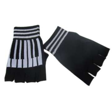 Stylish Piano Beanie & Glove Set for Music Lovers