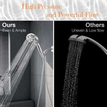 Shower Head with Handheld High Pressure-Full Body Coverage Powerful Rain Showerhead Extra 60" Long Hose and Adjustable Brass Joint Holder- The Perfect Detachable Heads for Bathroom Upgrade