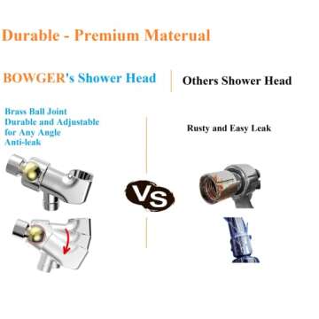 Shower Head with Handheld High Pressure-Full Body Coverage Powerful Rain Showerhead Extra 60" Long Hose and Adjustable Brass Joint Holder- The Perfect Detachable Heads for Bathroom Upgrade
