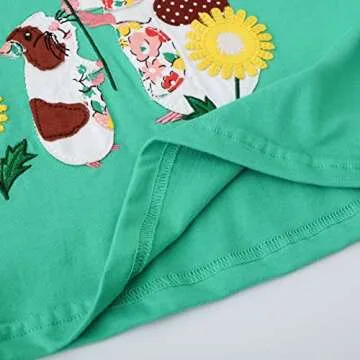 HILEELANG Toddler Girls Long Sleeve Appliques Dress Winter Cotton Casual Playwear Jersey Shirt Dresses 4T