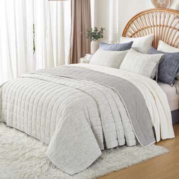 Softpage White Twin Quilt Set - 2-Piece Lightweight Bedding with Pillow Sham