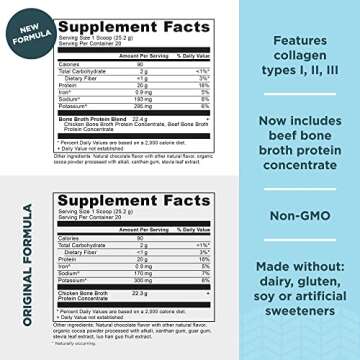 Ancient Nutrition Protein Powder Made from Real Bone Broth, Chocolate, 20g Protein Per Serving, 20 Serving Tub, Gluten Free Hydrolyzed Collagen Peptides Supplement, Great in Protein Shakes