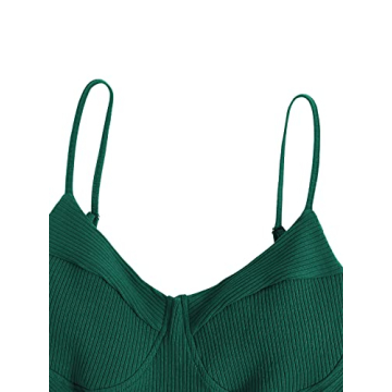 Milumia Women's Ribbed Spaghetti Strap Bodysuit Top