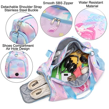 Dafelile Pink Mermaid Dance Duffle Bag for Girls