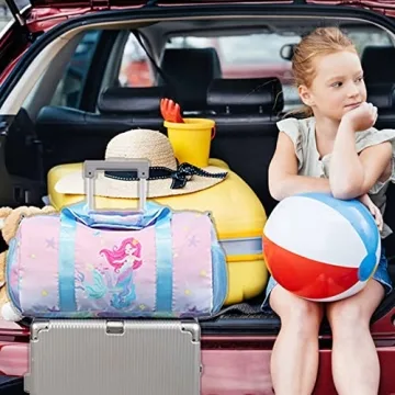 Dafelile Pink Mermaid Dance Duffle Bag for Girls