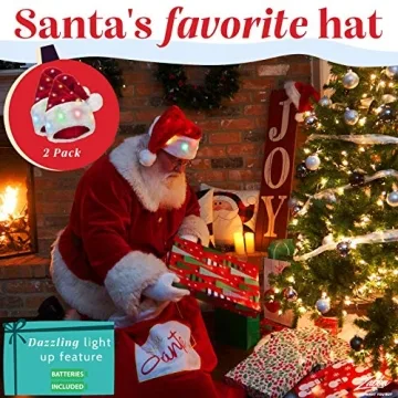Winks Plush Santa Hat with LED Lights - Holiday Fun!