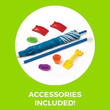Step2 Cascading Cove Sand and Water Table, Kids Activity Sensory Playset, Comes with Umbrella, Summer Outdoor Toys, 7 Piece Toy Accessories, For Toddlers 1.5+ Years Old