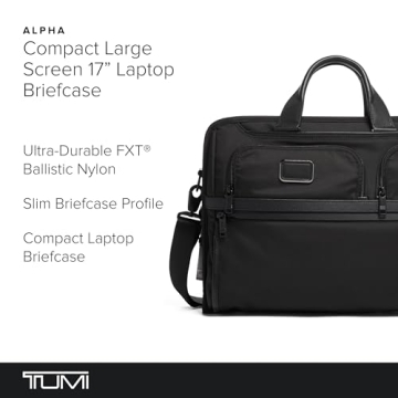 TUMI Alpha Compact Laptop Briefcase for 17" Devices