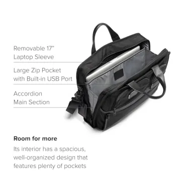 TUMI Alpha Compact Laptop Briefcase for 17" Devices