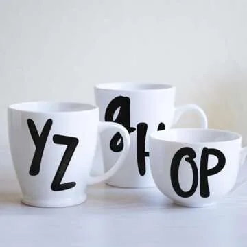 416pcs Letter Stickers, 8 Sheets 1 inch 2 inch Lowercase & Capital Self Adhesive Alphabet Stickers Waterproof Vinyl Letter Decals for Scrapbooking Mailbox Poster Crafts (Black)