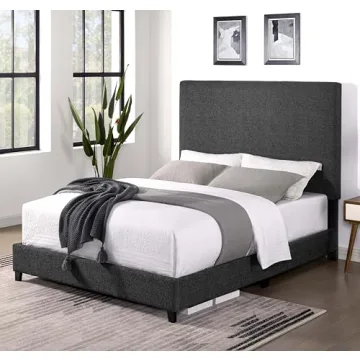 Elegant Bridgevine Queen Upholstered Bed in Charcoal Grey