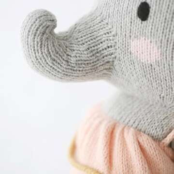 cuddle + kind Eloise The Elephant Regular 20" Hand-Knit Doll – 1 Doll = 10 Meals, Fair Trade, Heirloom Quality, Handcrafted in Peru, 100% Cotton Yarn