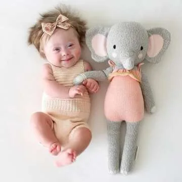cuddle + kind Eloise The Elephant Regular 20" Hand-Knit Doll – 1 Doll = 10 Meals, Fair Trade, Heirloom Quality, Handcrafted in Peru, 100% Cotton Yarn