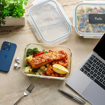 Airtight Glass Food Storage Containers Set for Meal Prep