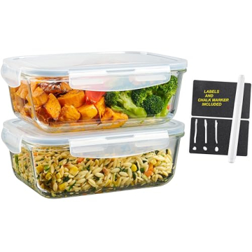 Airtight Glass Food Storage Containers Set for Meal Prep