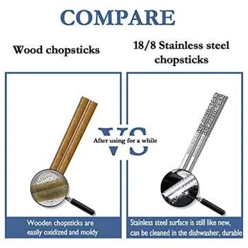 Reusable Stainless Steel Chopsticks - Unique Laser Engraved Design