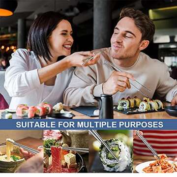 Reusable Stainless Steel Chopsticks - Unique Laser Engraved Design