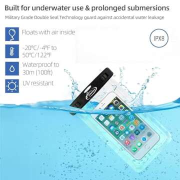 AiRunTech Waterproof Phone Pouch,Waterproof Phone Case with Lanyard Protector for iPhone 16 15 14 13...